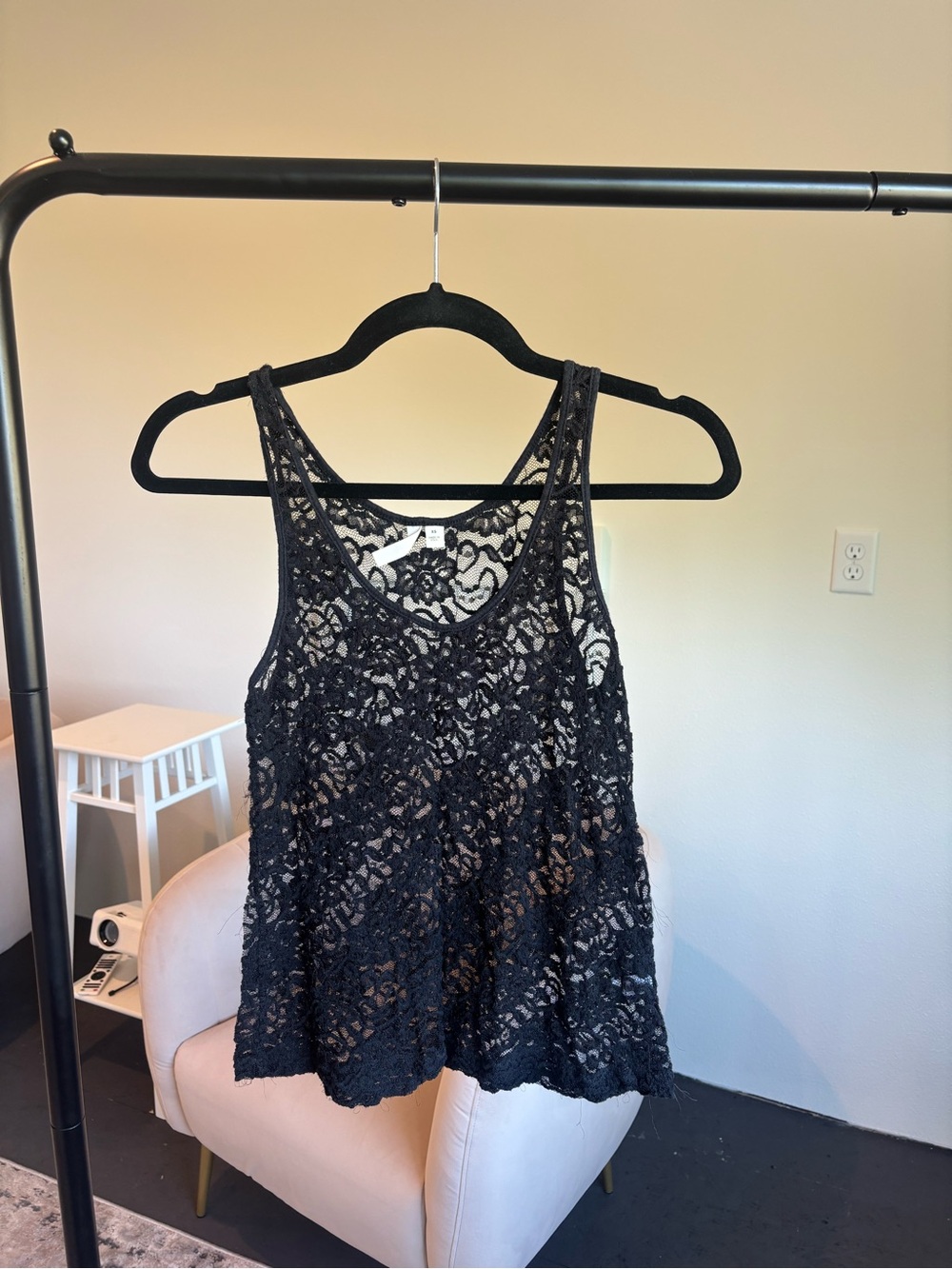 Frenchi Black Lace Tank Top